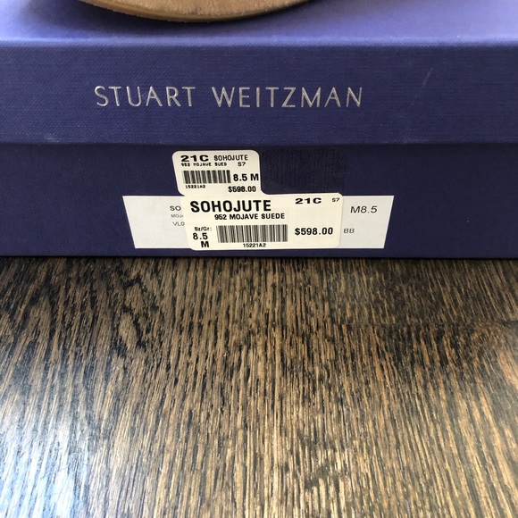 STUART WEITZMAN WEDGE SANDALS SIZE 8.5 - Picture 3 of 3